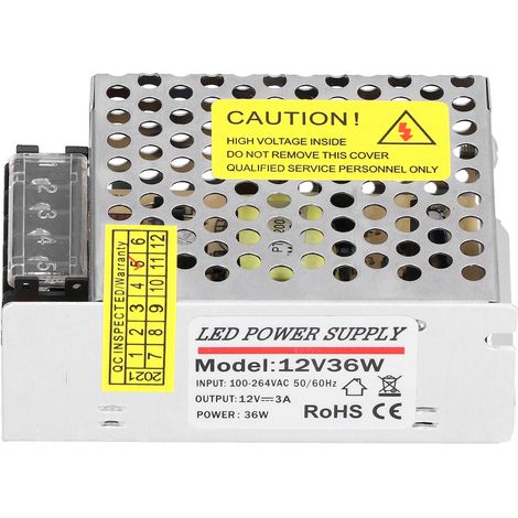Convertisseur/driver D'Alimentation À Découpage Dc12v 36w 3a Pour Système De Caméra De Sécurité À Bande Lumineuse Led