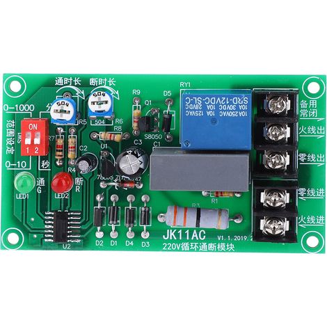 Module De Relais À Cycle Infini On Off Ac 100-250v, Minuterie De Retard Réglable
