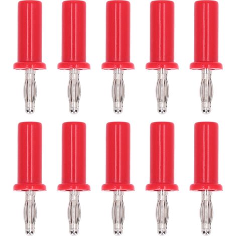 Lot De 10 Connecteurs Banane En Laiton Abs Soudés Pour Haut-parleurs D'Instruments Électroniques, 4 Mm, Rouge