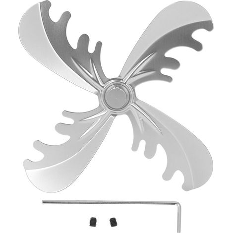 Ventilateur De Cheminée À 4 Pales En Alliage D'Aluminium, Lame De Poêle À Bois De 180mm De Diamètre, Style Cerf De Noël, Argent