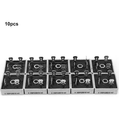 10 Redresseurs En Pont Kbpc5010, 50 A, 1000 V, Boîtier Métallique Carré À 4 Broches