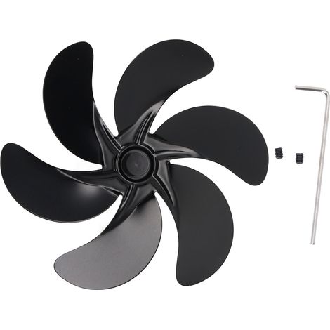 Lame De Ventilateur De Poêle En Alliage D'Aluminium, Résistant Aux Hautes Températures, Remplacement De Cheminée Noire, 6 Pales