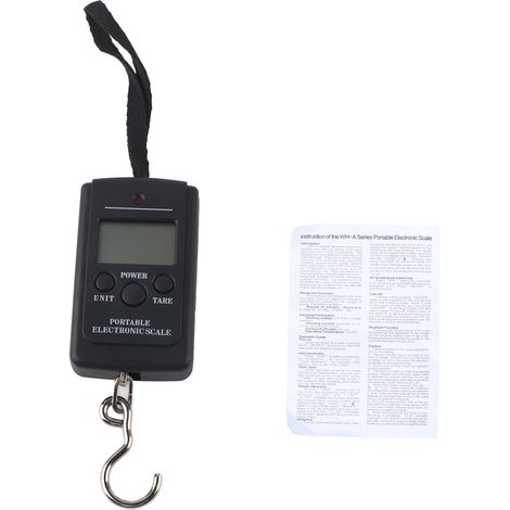 Balance Électronique Portable Mini Carrée 50kg-10g Pondération Steelyard Avec Crochet De Suspension Wh‑a01l