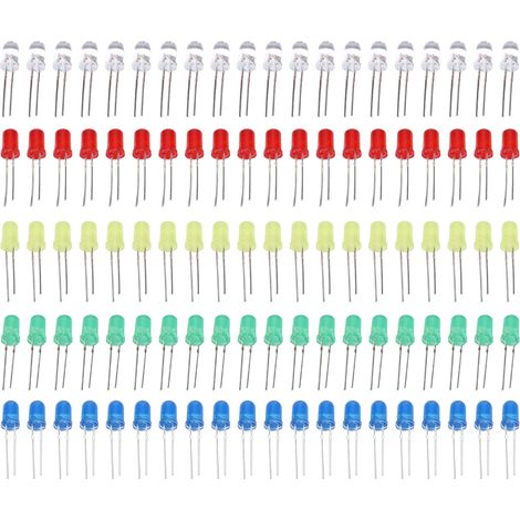 Kit De 100 Diodes Led 3 Mm/5 Mm, Couleurs Variées, Non Toxiques Et Économes En Énergie, Pour Décoration Diy (3 Mm)