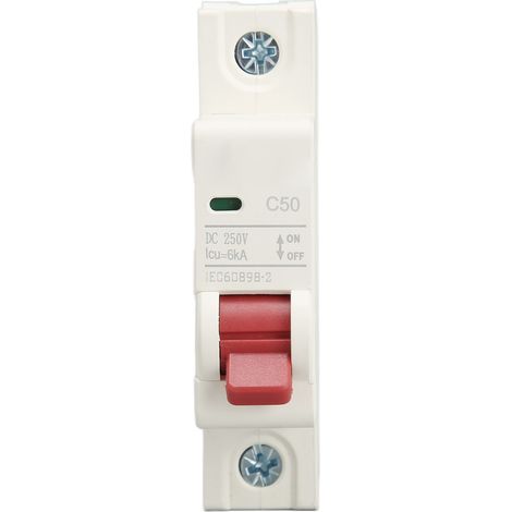 Disjoncteur 1p Dc 6ka, Capacité De Rupture, Interrupteur De Protection Contre Les Surcharges, Mini Sécurité 50a 250v
