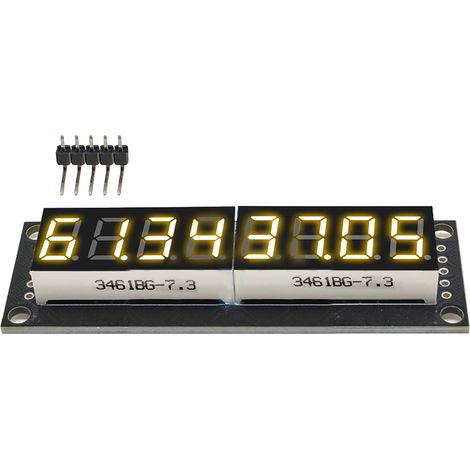 Module D'Affichage À Tube Numérique 8 Chiffres 7 Segments Led 5 V 0,36 Pouces 74hc595 Jaune