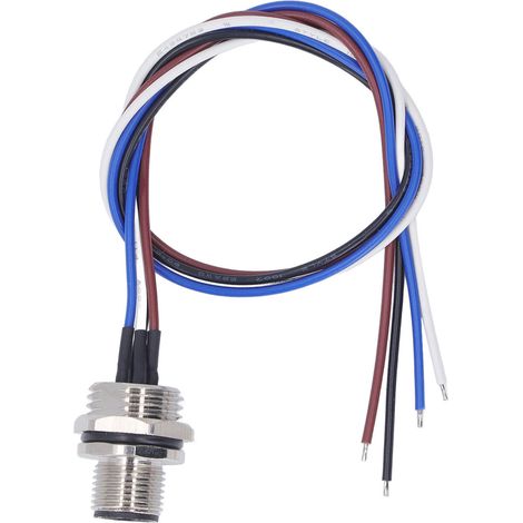 Câble De Prise M12 À 4 Broches, Montage Sur Panneau, Prise D'Alimentation, Filetage M16x1, 5, Étanche Ip67, 250vac 250vdc, 300mm
