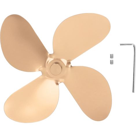Kit De 4 Pales De Ventilateur De Poêle En Alliage D'Aluminium, Avec Vis À Clé Hexagonale Pour Remplacement, Or