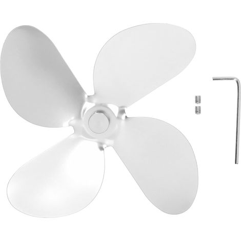 Kit De 4 Pales De Ventilateur De Poêle En Alliage D'Aluminium, Avec Vis À Clé Hexagonale Pour Remplacement, Argent