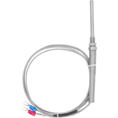 Thermocouple De Type K, Capteur De Température En Acier Inoxydable 304, Sonde M8 5x50mm Avec Isolation 1m/39,3 Pouces