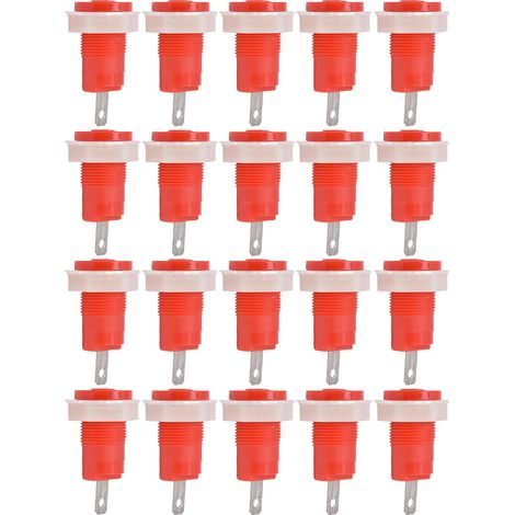Lot De 20 Bornes De Raccordement À Douille Banane En Laiton, Sécurisées Pour Le Soudage, Avec Mise À La Terre, 4 Mm, 402 1 Kv, 32 A (rouge).