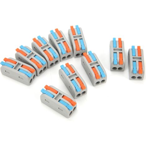 Lot De 10 Connecteurs De Conducteur À Levier Miniature 2 Entrées/2 Sorties, Bornier D'Éclairage Rapide 250 V