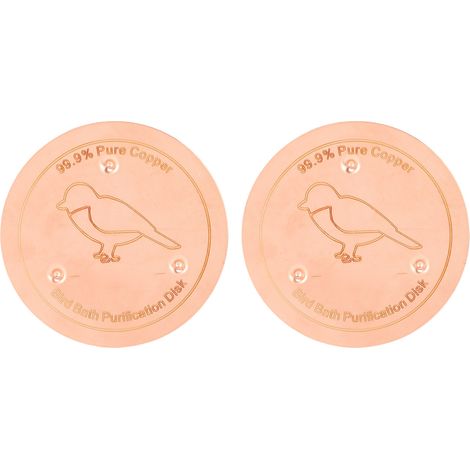 Disques De Bain D'Oiseaux En Cuivre Pur, Support À 3 Points, Plaque De Purificateur D'Eau Pour L'Extérieur, Utilisation Toutes Saisons, 2 Pièces