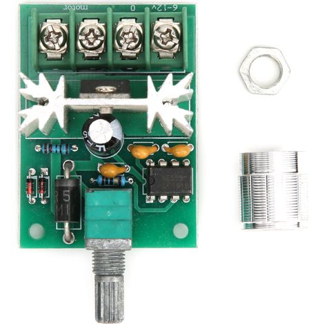 Interrupteur De Commande De Vitesse Pour Moteur Cc Pwm Avec Bouton En Alliage D'Aluminium, 6-12 V Cc, 6 A