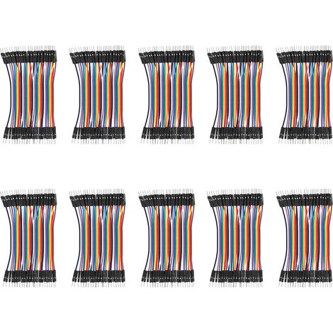 Lot De 10 Câbles De Connexion Mâle-mâle En Plastique De 2,54 Mm² Pour Composants Électroniques, Longueur 10 Cm.