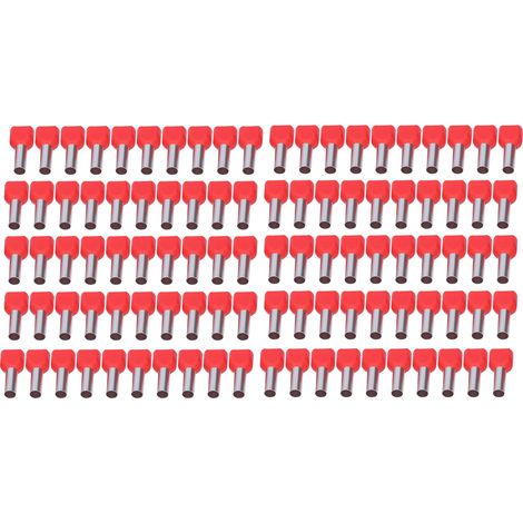 100 Cosses De Câble À Sertir En Cuivre, 2 Broches Isolées, Calibre Awg 10 (6,0 Mm²), Référence Te6014