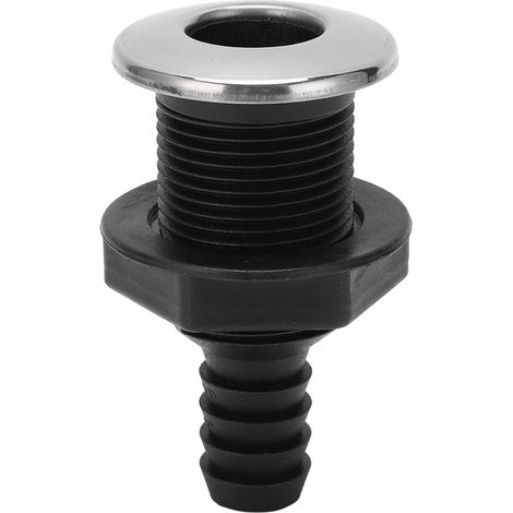 Drain De Coque Traversant Pour Bateau, 3/4 Pouces, Droit, Noir, Avec Couvercle En Acier Inoxydable 316, Pour Yachts Et Navires