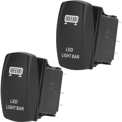 Lot De 2 Interrupteurs À Bascule Étanches Marche/arrêt Pour Voitures, Bateaux Et Camions, Modèle Led 5 Broches 12-24 V