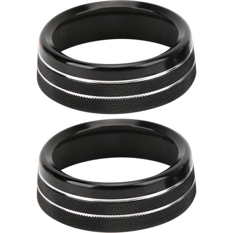 Garnitures De Bouton De Climatisation, 2 Pièces, Anneaux De Décoration Noirs De Remplacement Pour Ford Mustang/focus