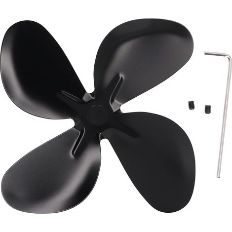 Pale De Ventilateur De Poêle En Alliage D'Aluminium, Résistant Aux Hautes Températures, Remplacement De Cheminée Noire, 4 Pales