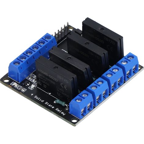Module Relais Statique 4 Canaux À Déclenchement Haut, Commande Cc/ca Avec Fusible 3-24 V Hy-m283