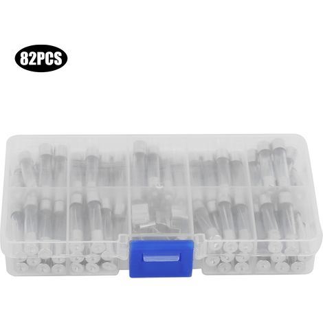 Kit D'Assortiment Assorti De Fusibles En Tube De Verre Avec Support, 82 Pièces, 6x30mm, 250v, 0,5a 30a