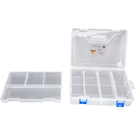 Boîte De Rangement De Composants, Conteneur D'Accessoires Détachable En Plastique Transparent Pour Puce De Boucle D'Oreille