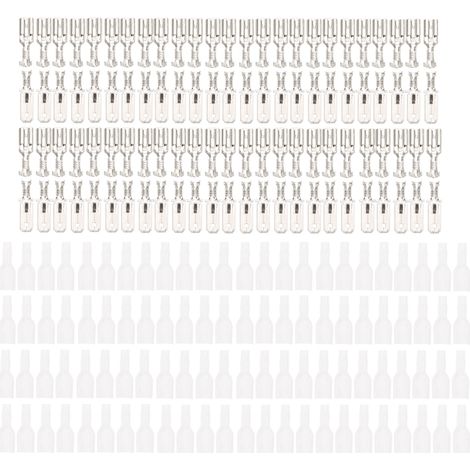 Kit De 200 Cosses À Sertir En Laiton Étamé De 6,3 Mm Avec Manchon Isolant