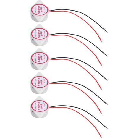 Kit De 5 Avertisseurs Sonores Piézoélectriques Actifs De 80 Db En Abs Haute Sensibilité Sfm-27b Blanc