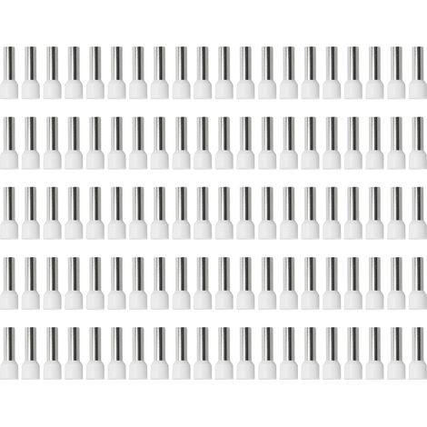 100 Cosses À Sertir À Embout Isolé, Connecteurs D'Extrémité De Câble De Style Ue, Calibre 6 Awg E16-18