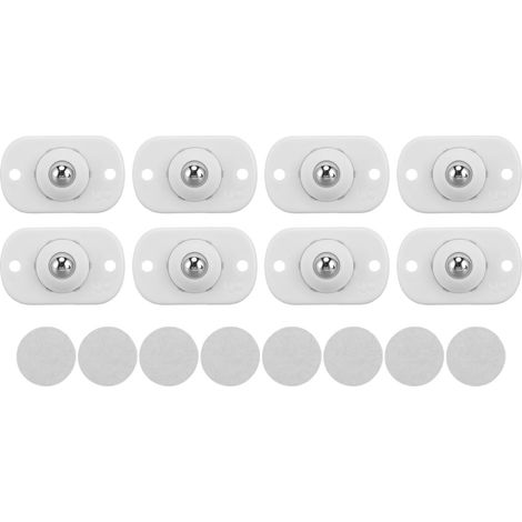 8 Pièces Roulettes Auto-adhésives Rouleaux D'Appareils De Cuisine Rotatifs À 360 Degrés Universels Mini Petits Curseurs En Acier Inoxydable Pour Meubles Blanc