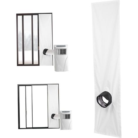 Tragbares Klimaanlagen-ventilator-set, 300 Cm Tragbarer Klimaanlagen-fensterknopf Mit Verstellbarer, Wasserdichter Montagematte, Für Tragbare Klimaanlagen