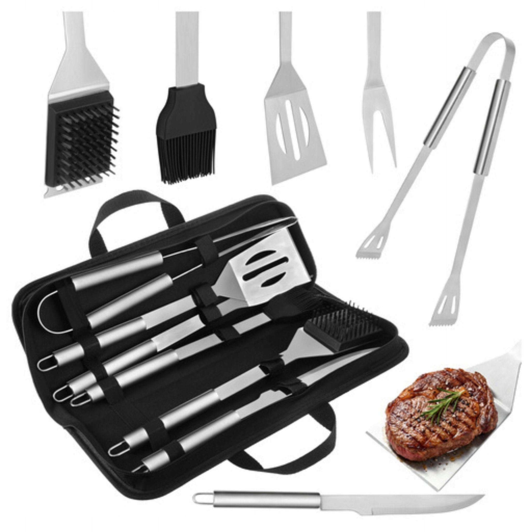 Grillset-zubehör, Grillbesteck, 6-teilig + Etui