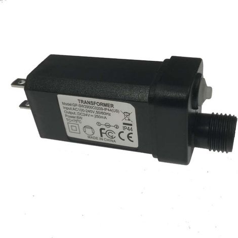 5v 6w Led-transformator Ip44 Weihnachtsbeleuchtung Mit Steckdosenleistenstecker - Eurometerstecker (gewindesockel - Normalerweise Eingeschaltet - Dc5v 6w)