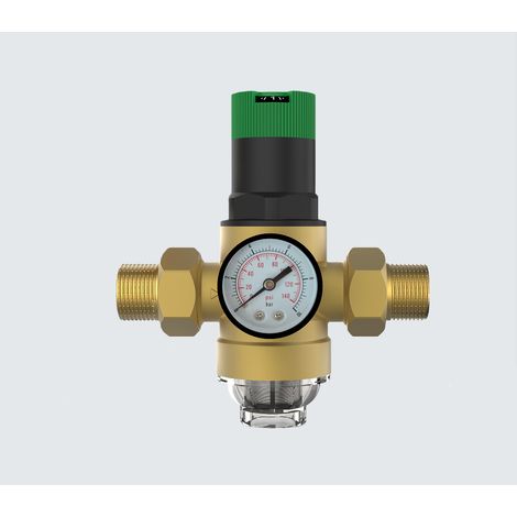 3/4"-wasserdruckregler, Wasserdruckregler Mit Manometer Und Filter, Messing-druckregler Für Haus Und Bau