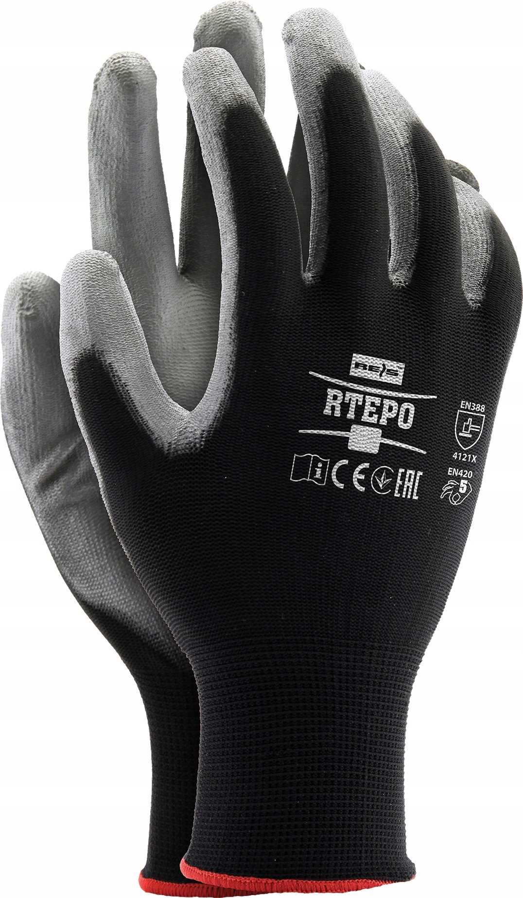 Arbeitshandschuhe / Schwarz Und Grau / Größe: 10 - Xl / Rtepobs10 - 120 Stück.