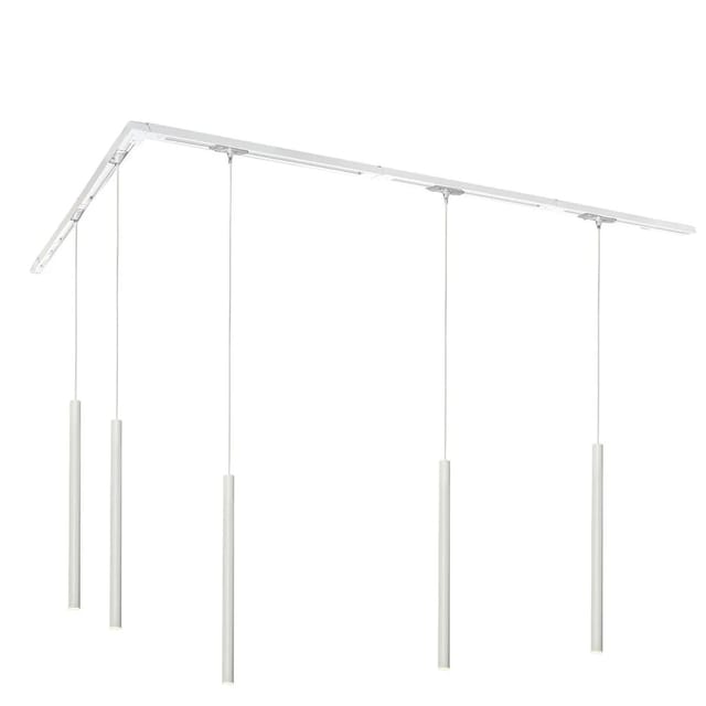 Modernes Schienensystem Mit 5 Pendelleuchten Weiß 1-phasig - Iconic Frini