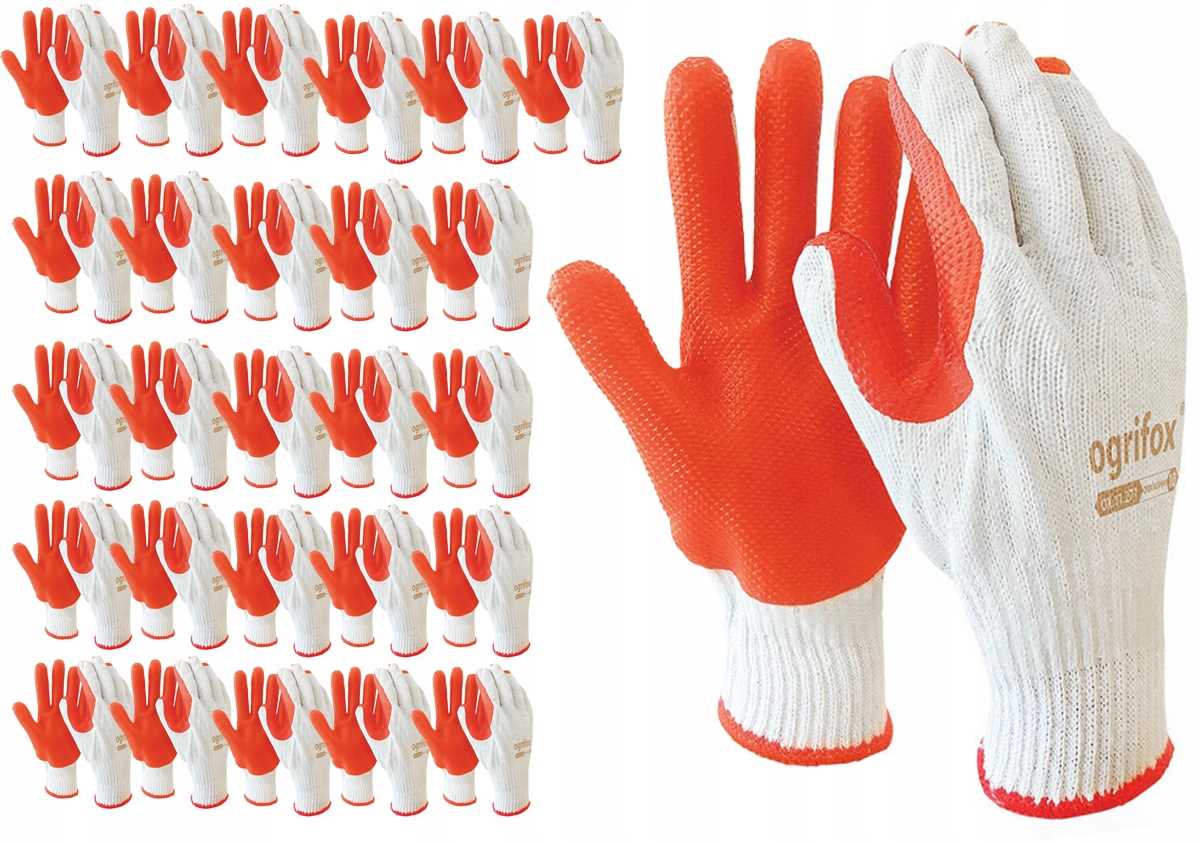 Pflasterhandschuhe / Weiß Und Orange / Größe: 10 - Xl / Ox-orangina - 120 Stück.