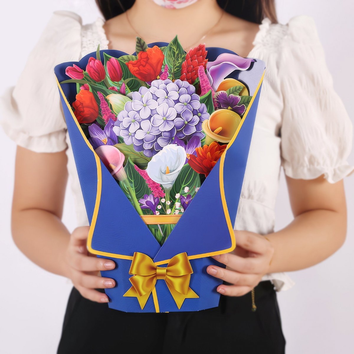3d-pop-up-grußkarte Mit Blumenmotiv – Eleganter Blumenstrauß