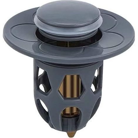 Universeller Wasserdichter Stöpsel Für Handwaschbecken, Edelstahl-ablaufstopfen, Federnder Abflussfilter Für Handwaschbecken, Federnder Druckwandler (grau)