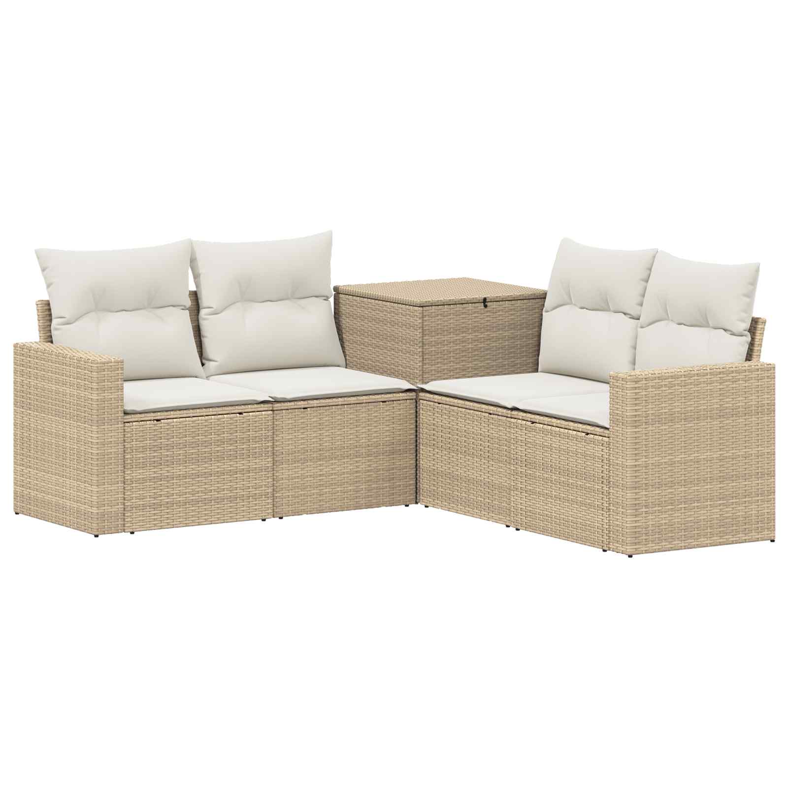 Vidaxl Sofa Set 5 Pcs Beige And Cream White 182.5 X 182.5 X 85 Cm