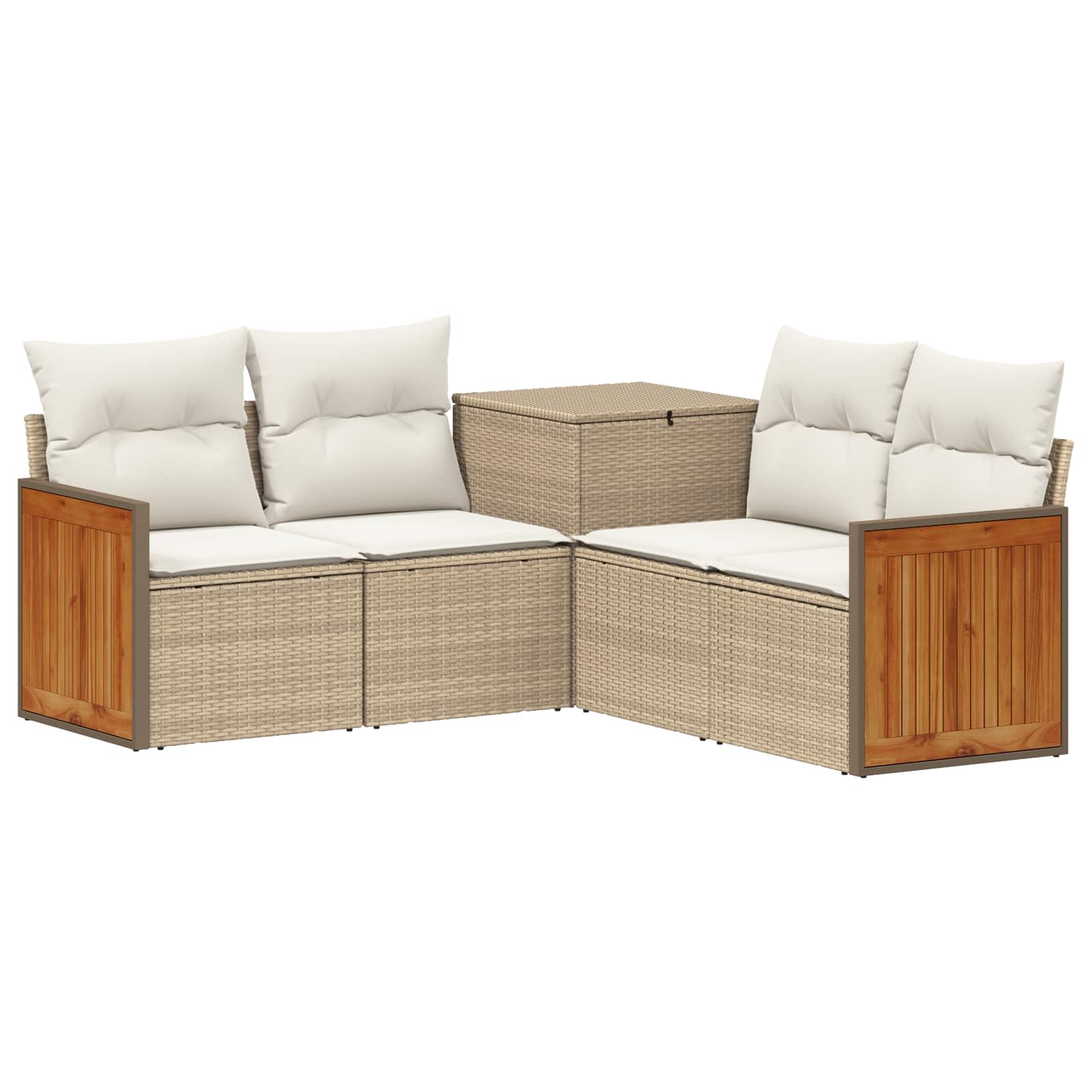 Vidaxl Sofa Set 5 Pcs Beige And Cream White 176 X 176 X 85 Cm