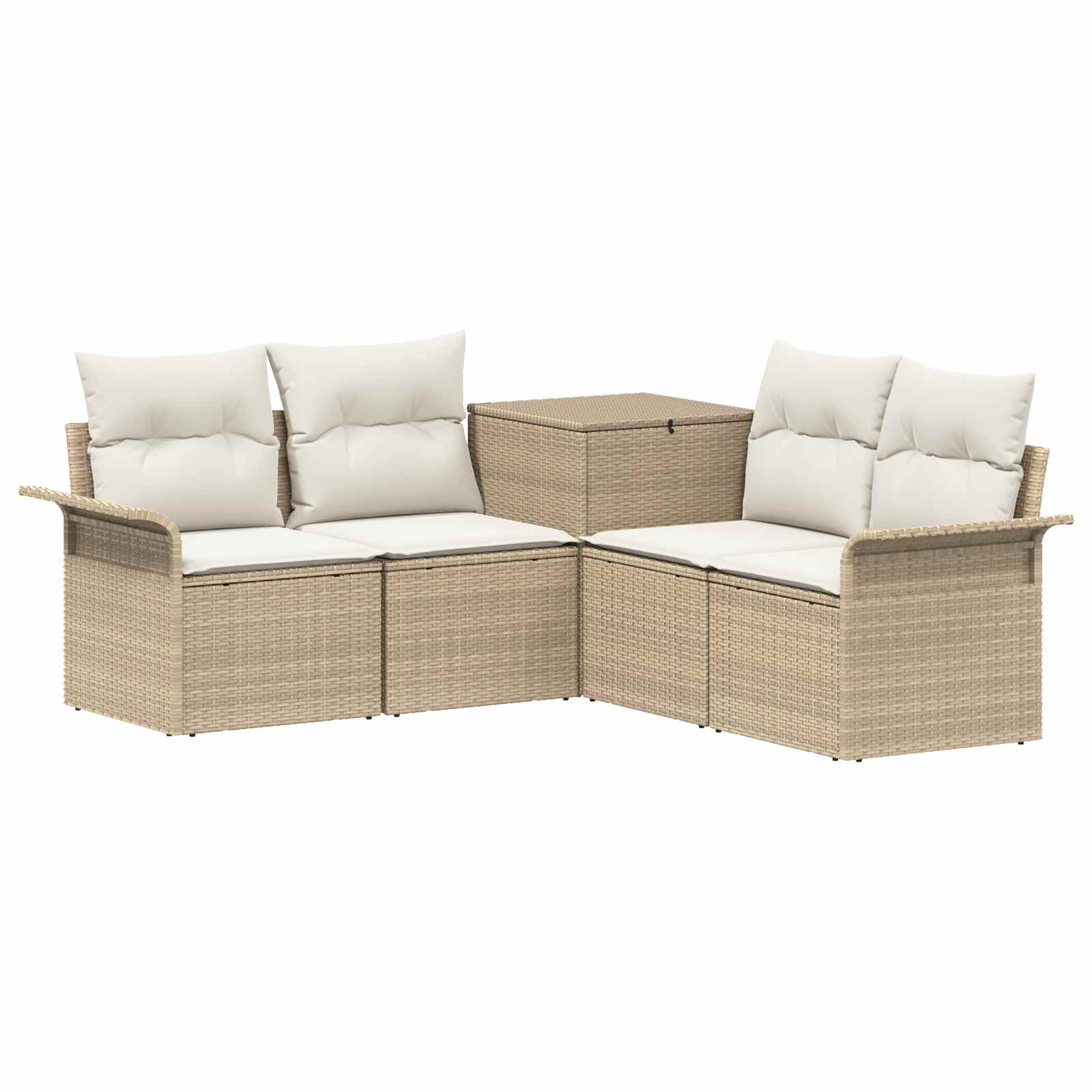 Vidaxl Sofa Set 5 Pcs Beige And Cream White 187.5 X 187.5 X 85 Cm
