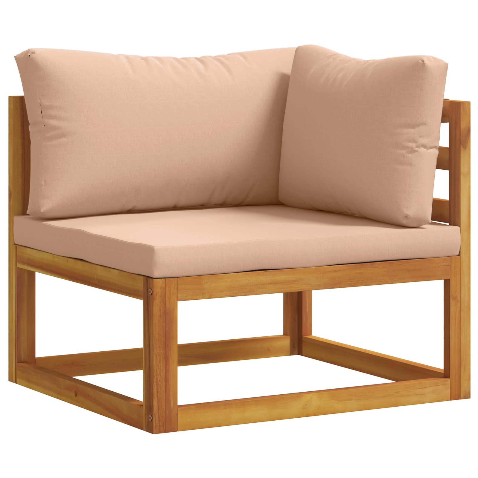 Vidaxl Sectional Corner Sofa With Cushions Solid Acacia Wood Natural