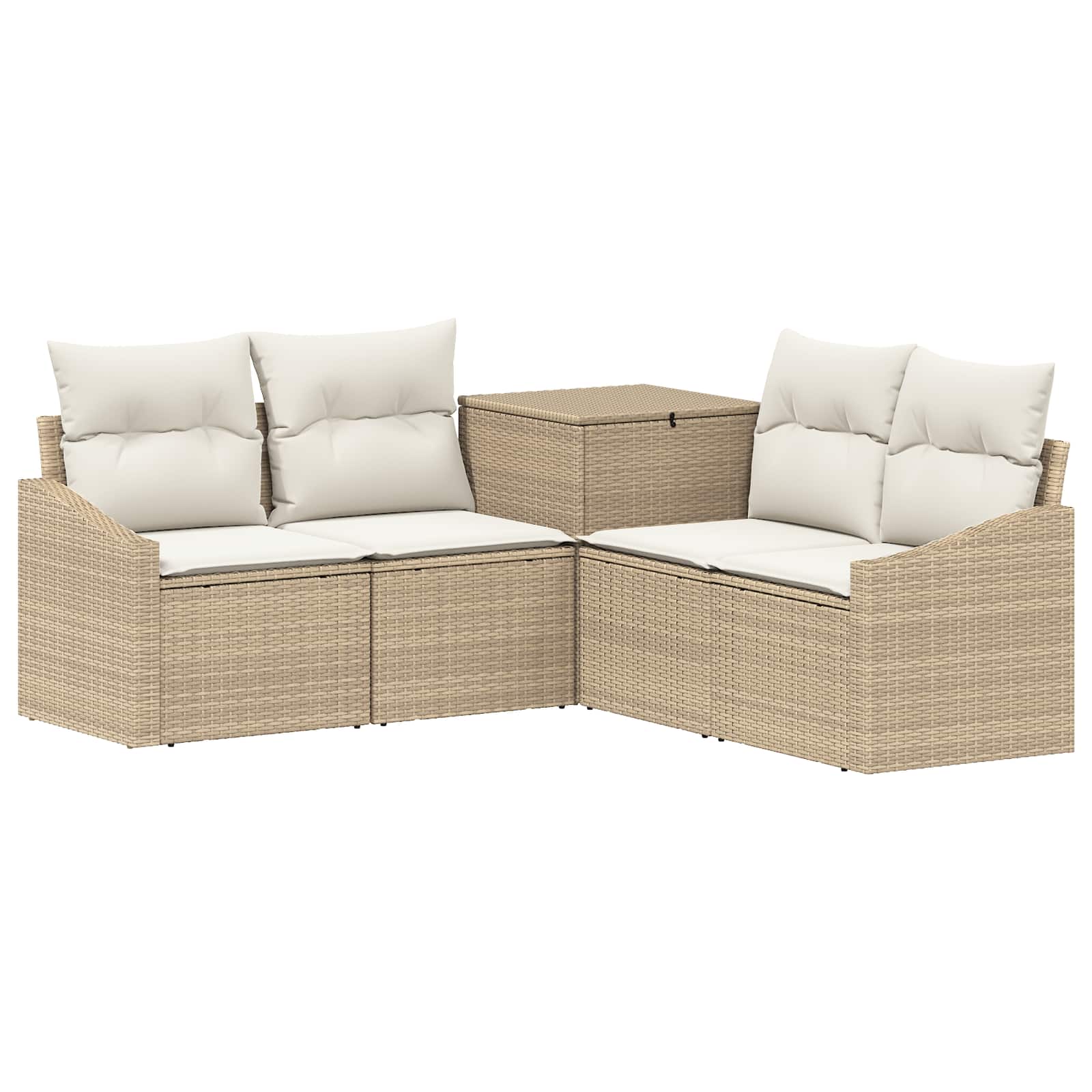 Vidaxl Sofa Set 5 Pcs Beige And Cream White 178.5 X 178.5 X 85 Cm
