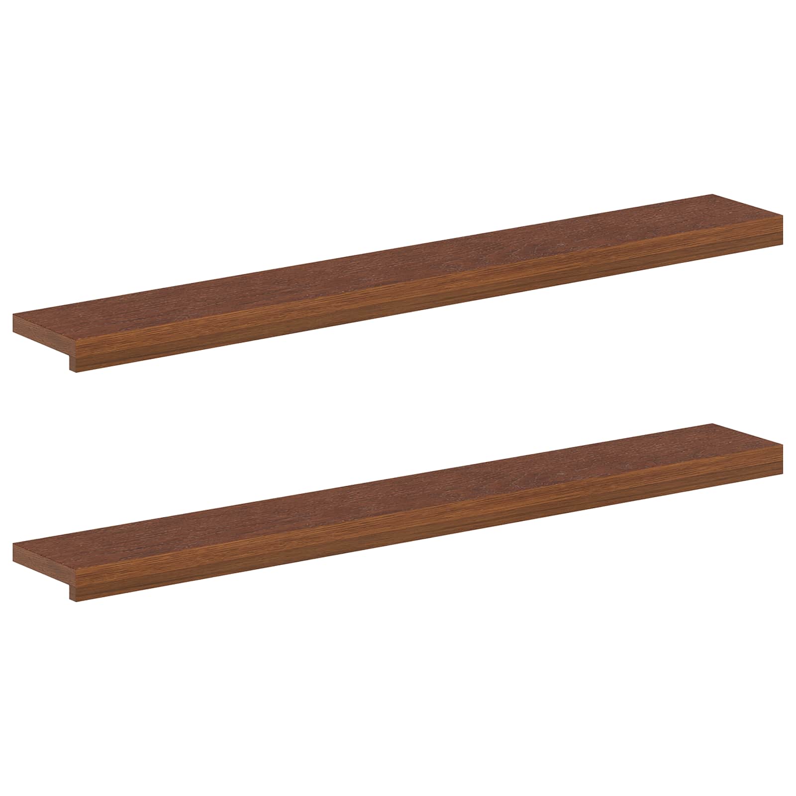Vidaxl Window Sills 2 Pcs Dark Brown 120 X 20 X 2 Cm Solid Oak Wood