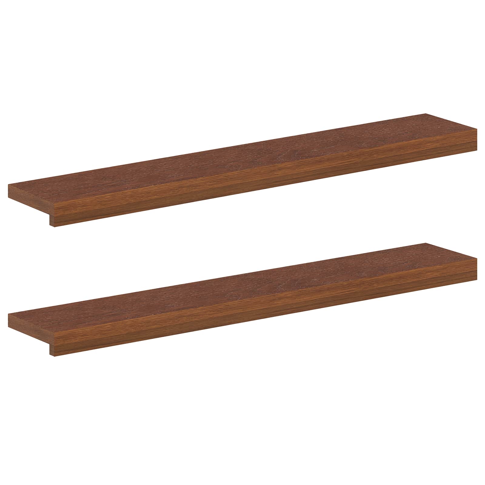 Vidaxl Window Sills 2 Pcs Dark Brown 100 X 20 X 2 Cm Solid Oak Wood