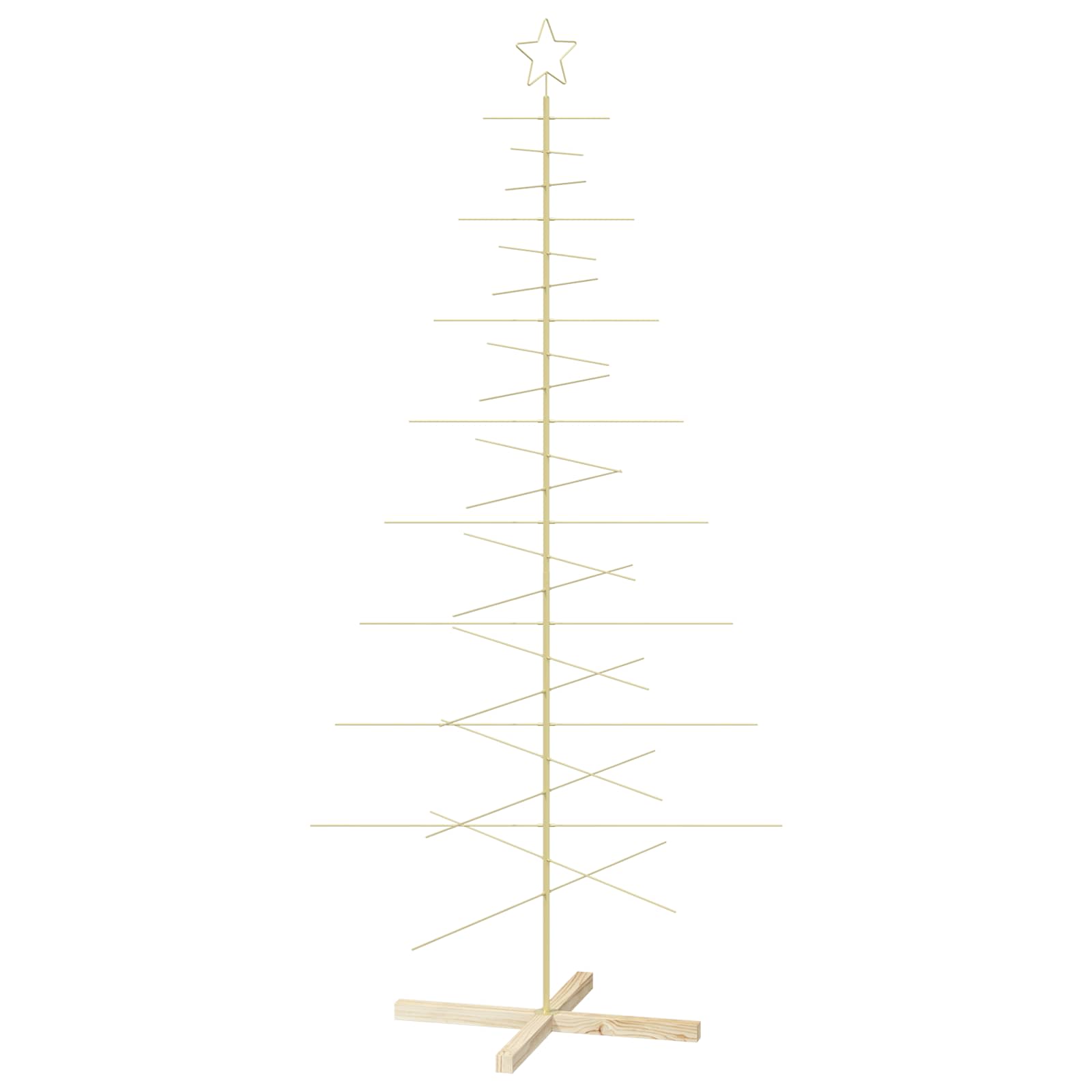 Vidaxl Metal Christmas Tree With Rod Stand Kuopio 210 Cm Steel Gold