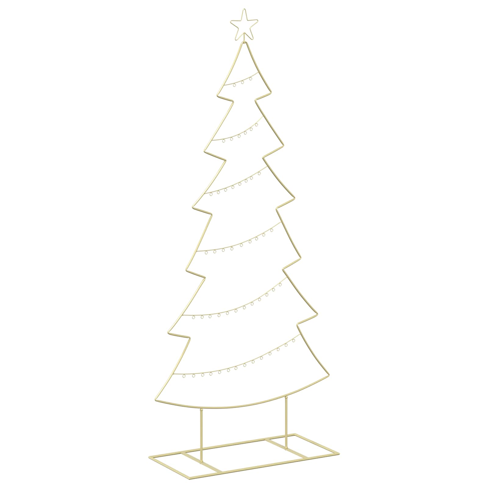 Vidaxl Metal Christmas Tree With Stand Kuopio 180 Cm Steel Gold