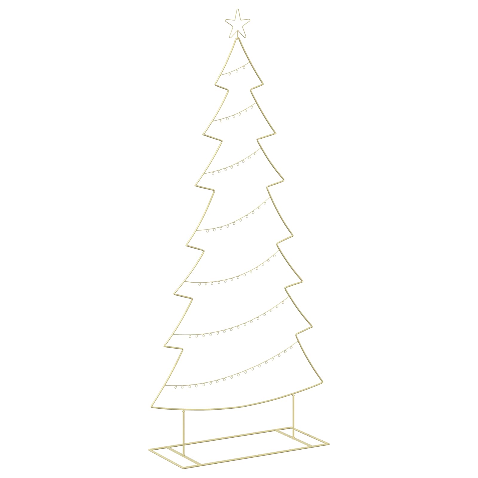 Vidaxl Metal Christmas Tree With Stand Kuopio 210 Cm Steel Gold